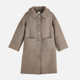 Women's Boiled Merino Wool Coat - Nut