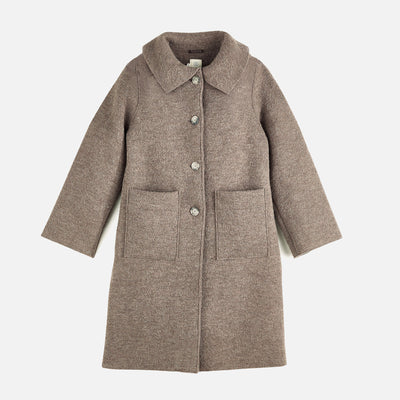 Women's Boiled Merino Wool Coat - Nut