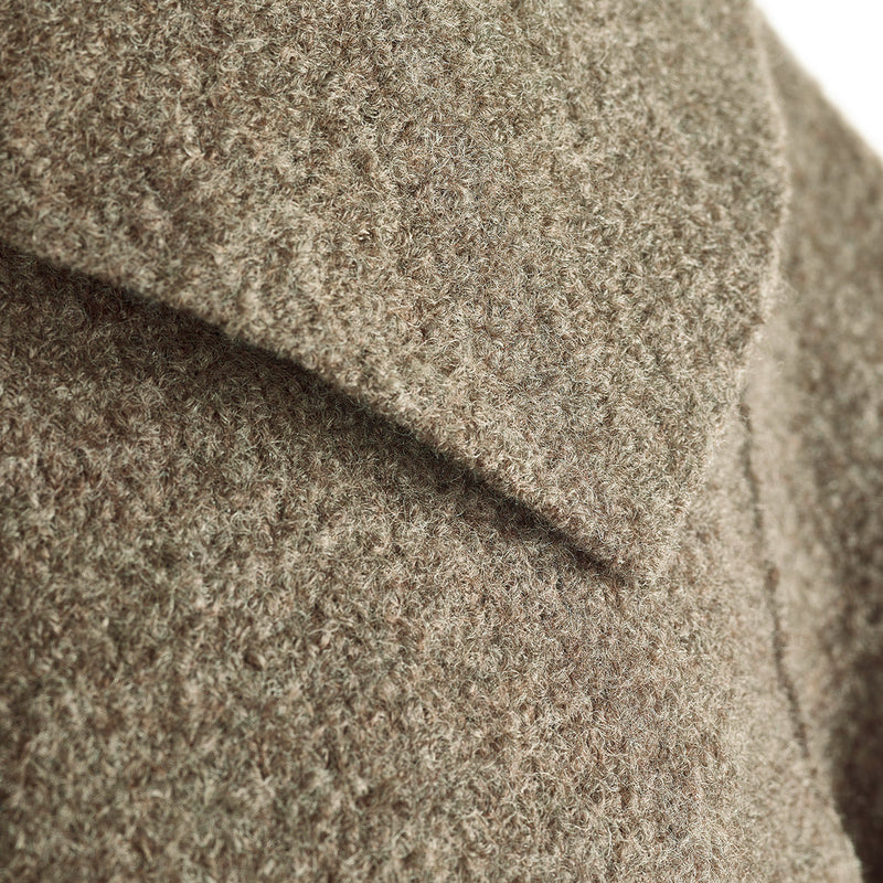 Women's Boiled Merino Wool Coat - Nut