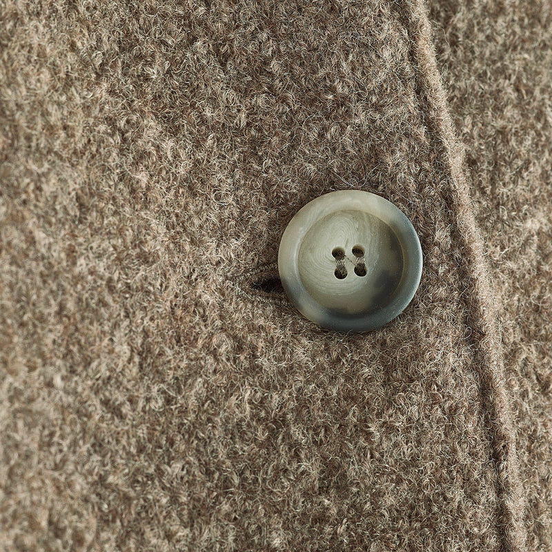 Women's Boiled Merino Wool Coat - Nut