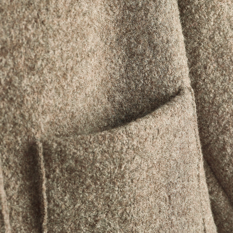 Women's Boiled Merino Wool Coat - Nut
