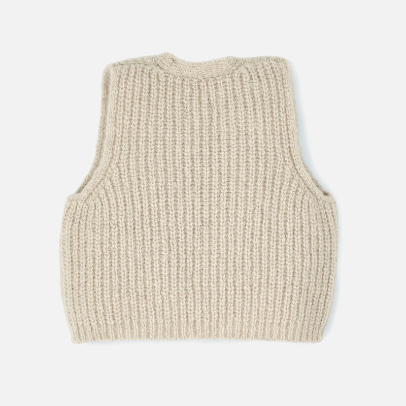 Baby & Kids Merino Wool/Alpaca/Silk Tie Vest - Beige