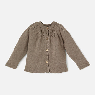 Baby & Kids Merino Wool Reversible Cardigan - Nut