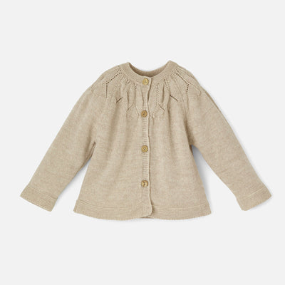 Baby & Kids Merino Wool Reversible Cardigan - Natural