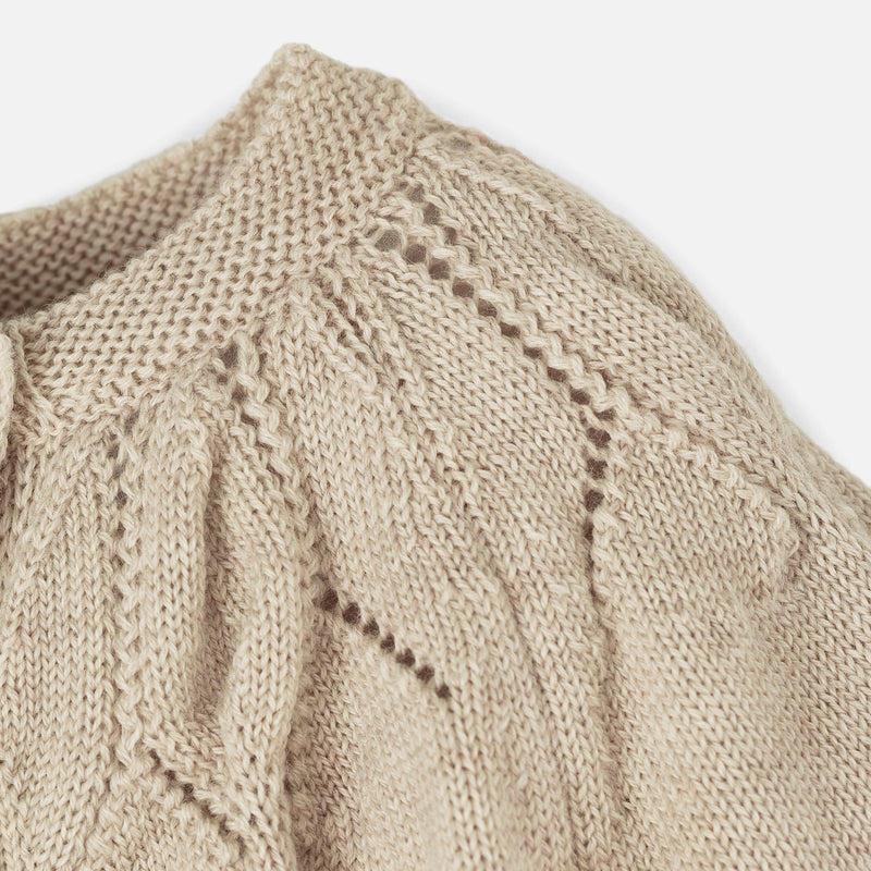 Baby & Kids Merino Wool Reversible Cardigan - Natural