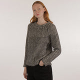 Women's Alpaca/Cotton Iris Rib Sweater - Grey/Anthracite