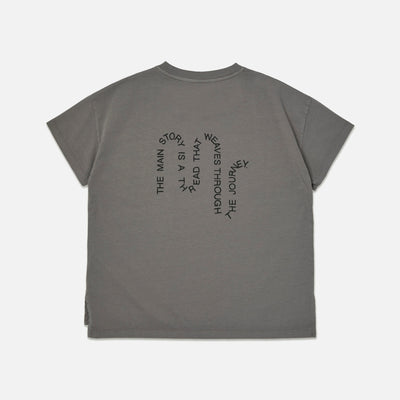 Kids Cotton Oversized Tee - Plum Kitten