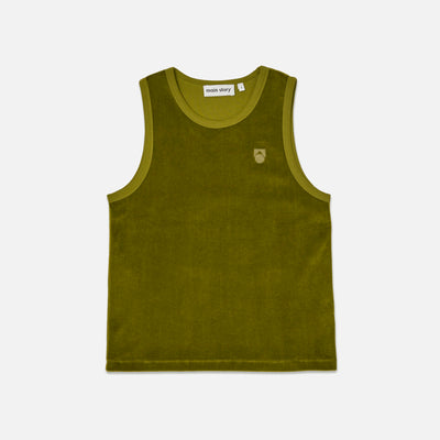 Kids Cotton Velour Vest - Avocado