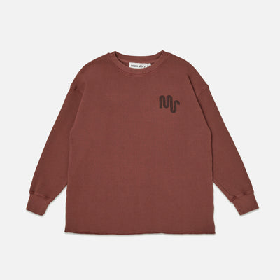 Kids Cotton Waffle LS Tee - Hot Chocolate