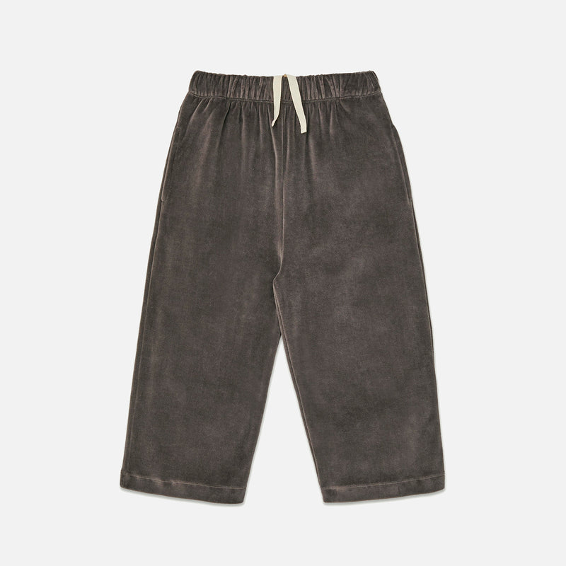 Kids Cotton Velour Lounge Pant - Plum Kitten