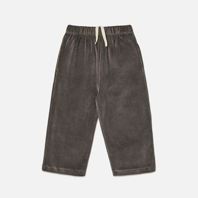 Kids Cotton Velour Lounge Pant - Plum Kitten