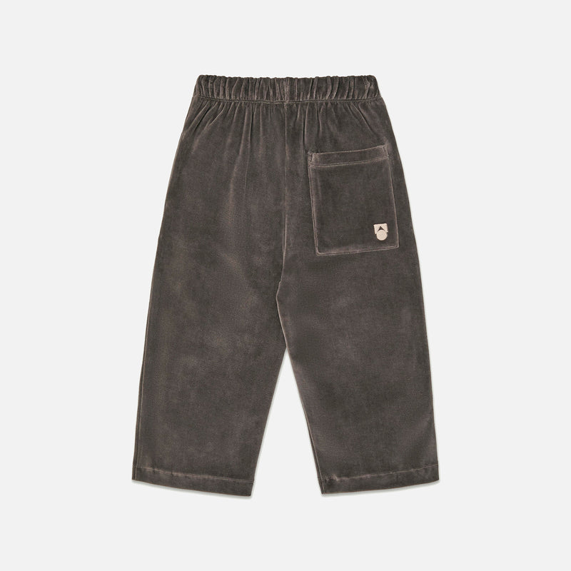 Kids Cotton Velour Lounge Pant - Plum Kitten