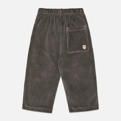 Kids Cotton Velour Lounge Pant - Plum Kitten