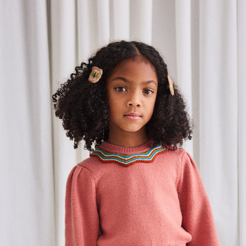 Merino Wool Puff Star Clip Set - Patina