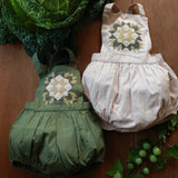 Baby Cotton Patchwork Romper - Moss