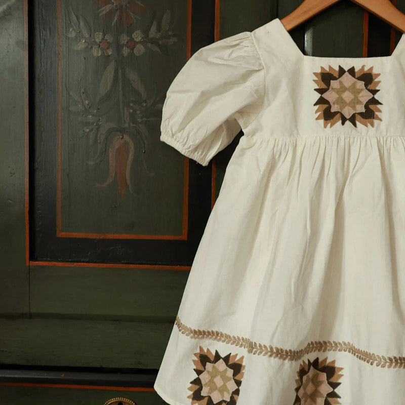 Cotton Patchwork Dress - Marshmallow