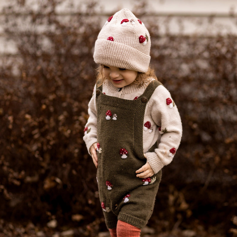 Merino Wool Mushroom Cardigan - Oats