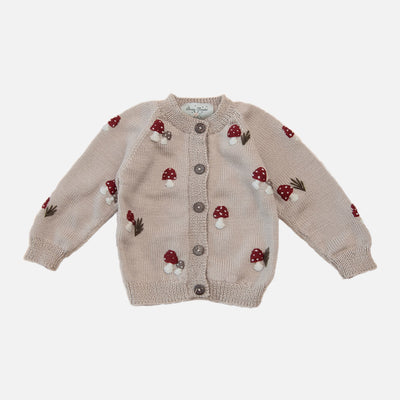 Merino Wool Mushroom Cardigan - Oats
