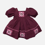 Cotton Patchwork Dress - Grape