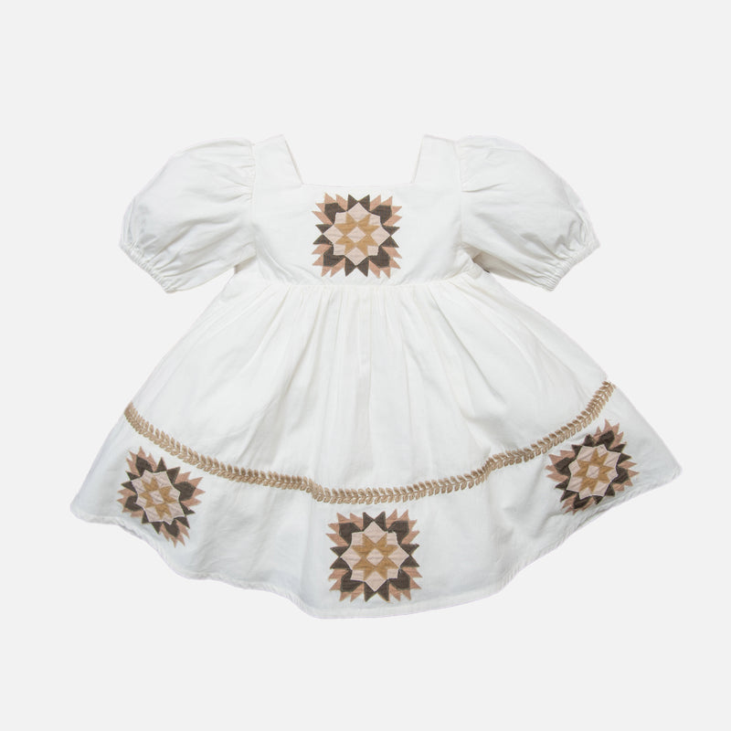 Cotton Patchwork Dress - Marshmallow