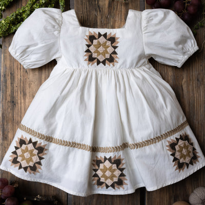 Cotton Patchwork Dress - Marshmallow