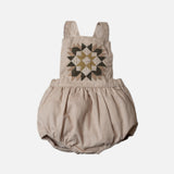 Baby Cotton Patchwork Romper - Oats