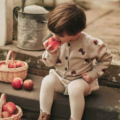 Merino Wool Mushroom Cardigan - Oats