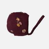 Baby Merino Wool Blackberries Bonnet - Grape