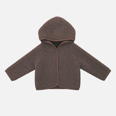 Baby & Kids Wool Teddy Fleece Kuku Hooded Jacket - Choco Martini