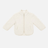 Kids Wool Teddy Fleece Zip Jacket - Natural