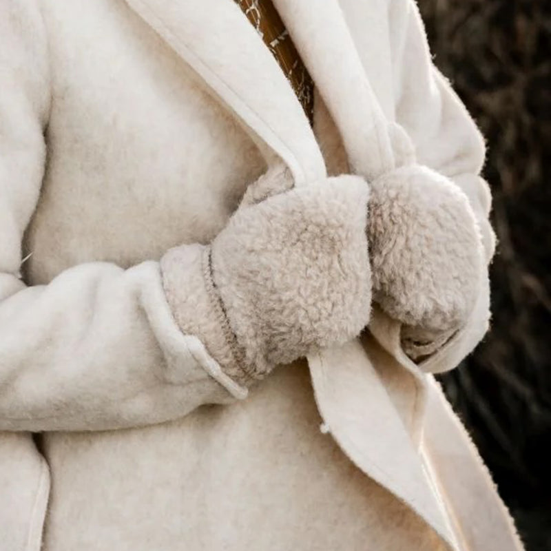 Women's Wool Teddy Fleece Freeze Mittens - Oatmeal