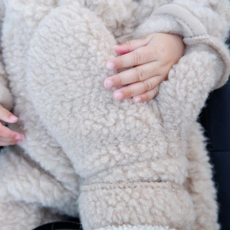 Women's Wool Teddy Fleece Freeze Mittens - Oatmeal