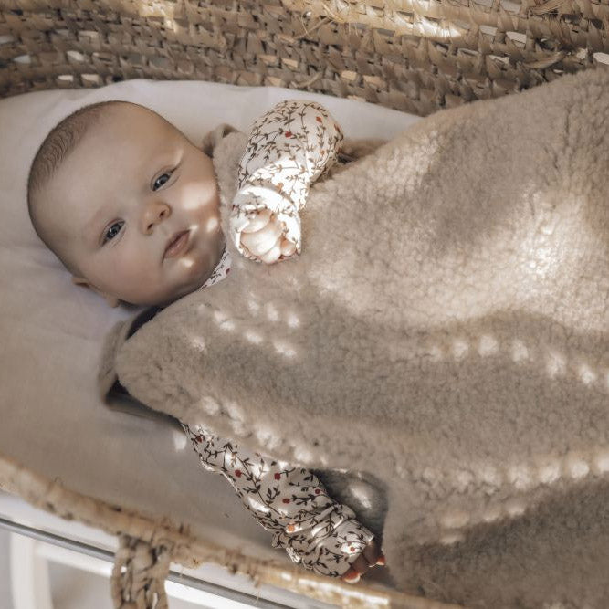 Baby Wool Teddy Fleece Sleeping Bag - Sand Brown