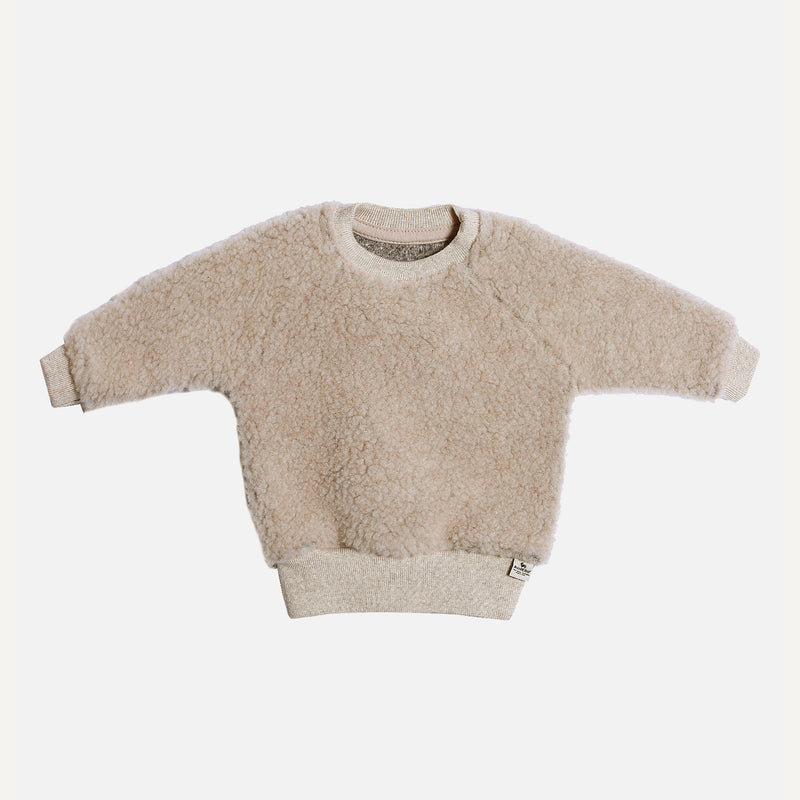 Baby & Kids Wool Teddy Fleece Sweater - Sand Brown
