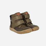 Kids Wool Lined Waterproof Velcro Boots - Olive