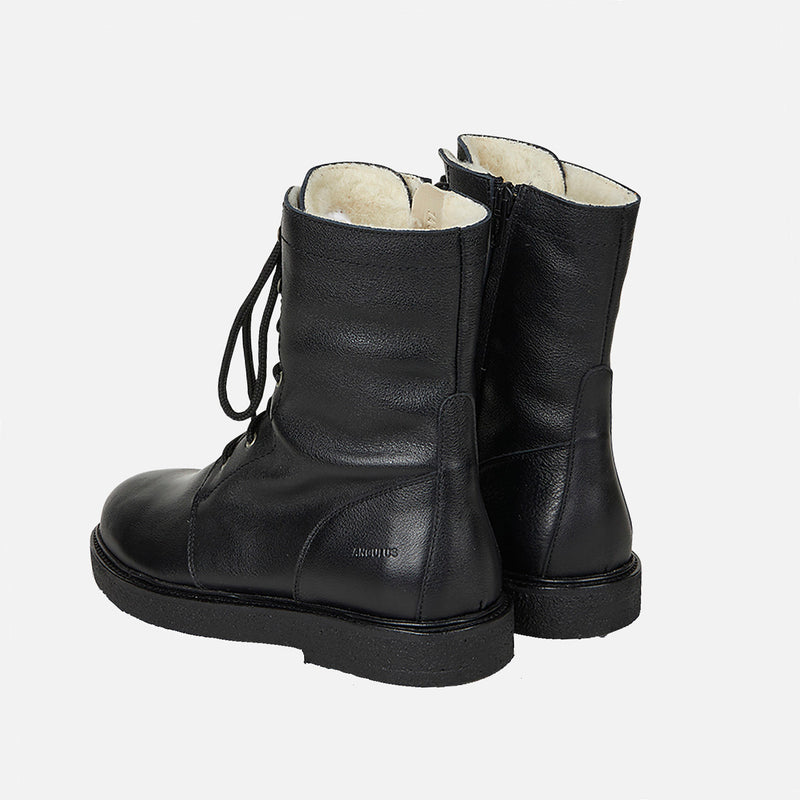 wool lined dress boots Men's Modern Wool-Lined Zip-Up Leather Boots