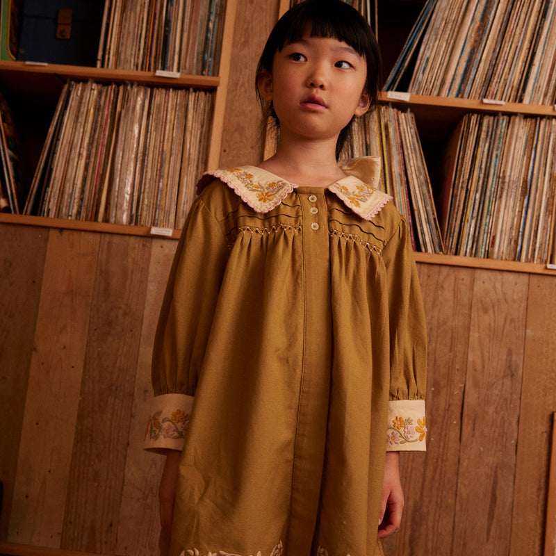 Baby & Kids Cotton Bette Dress - Dried Moss