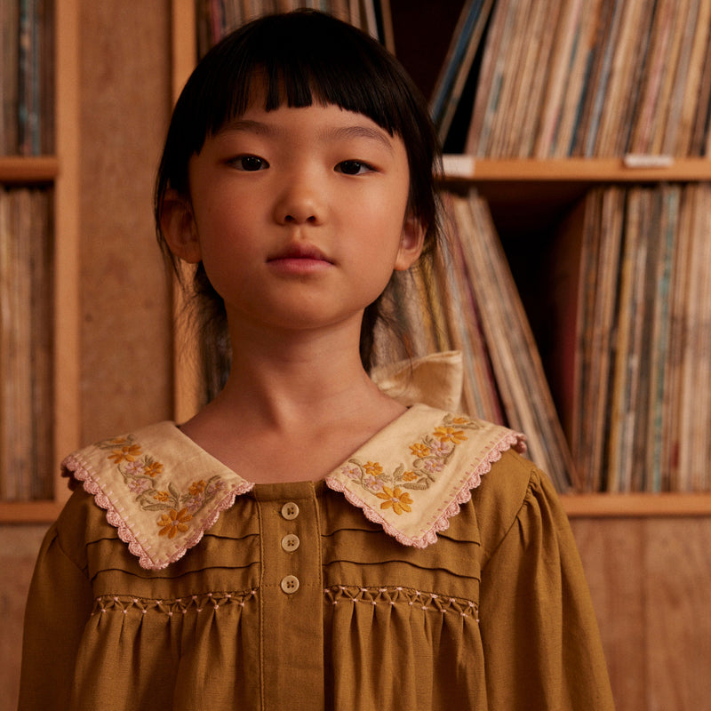 Baby & Kids Cotton Bette Dress - Dried Moss