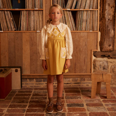 Apolina 3-5 Penny Smock Dress Pink Beige Apolina PENNY SMOCK DRESS