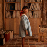 Cotton Esther Dress - Quilt Calico Blue Pebble