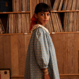 Cotton Esther Dress - Quilt Calico Blue Pebble