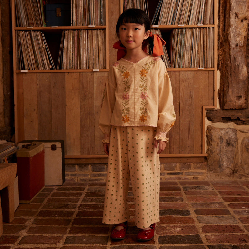 Cotton Mila Jersey Trousers - Meadow Calico