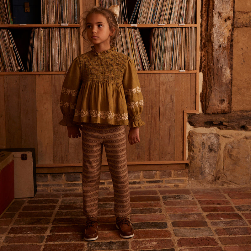 Cotton Straight Lana Leggings - Kanna Stripe