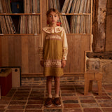 Cotton Vittoria Apron Shift Dress - Dried Moss