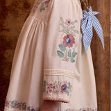 Kids Cotton LS Stevie Dress - Milk-Cream