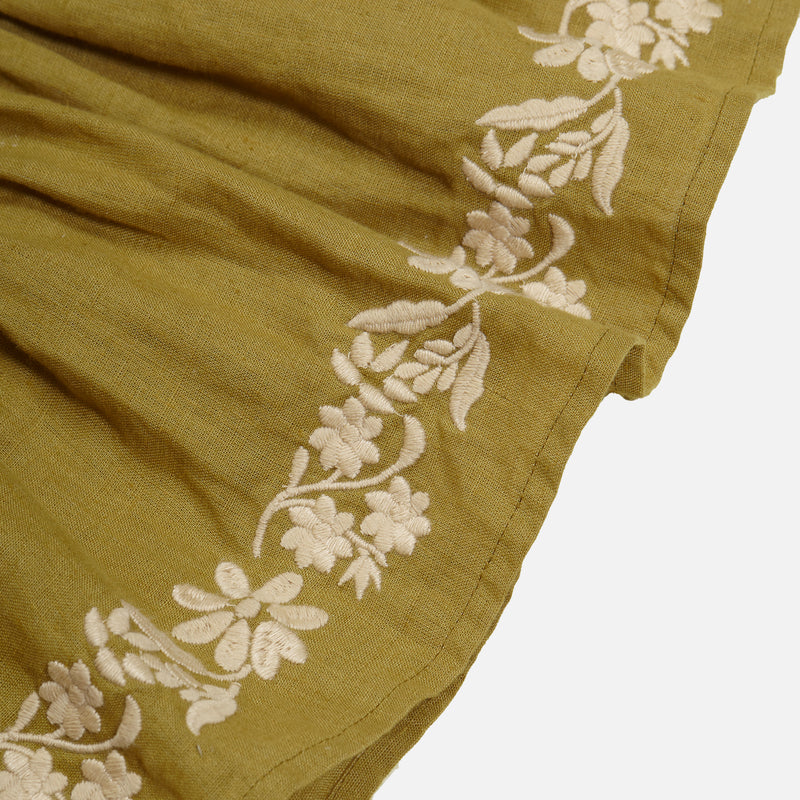 Linen Mia Top - Dried Moss