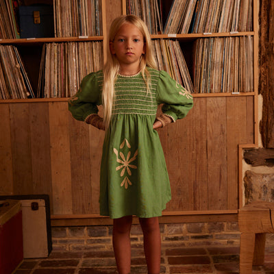 ワンピース Apolina Penny Smock Dress - Cashew 2-3y Apolina Penny Smock Dress ~ Cashew | Wee Mondine