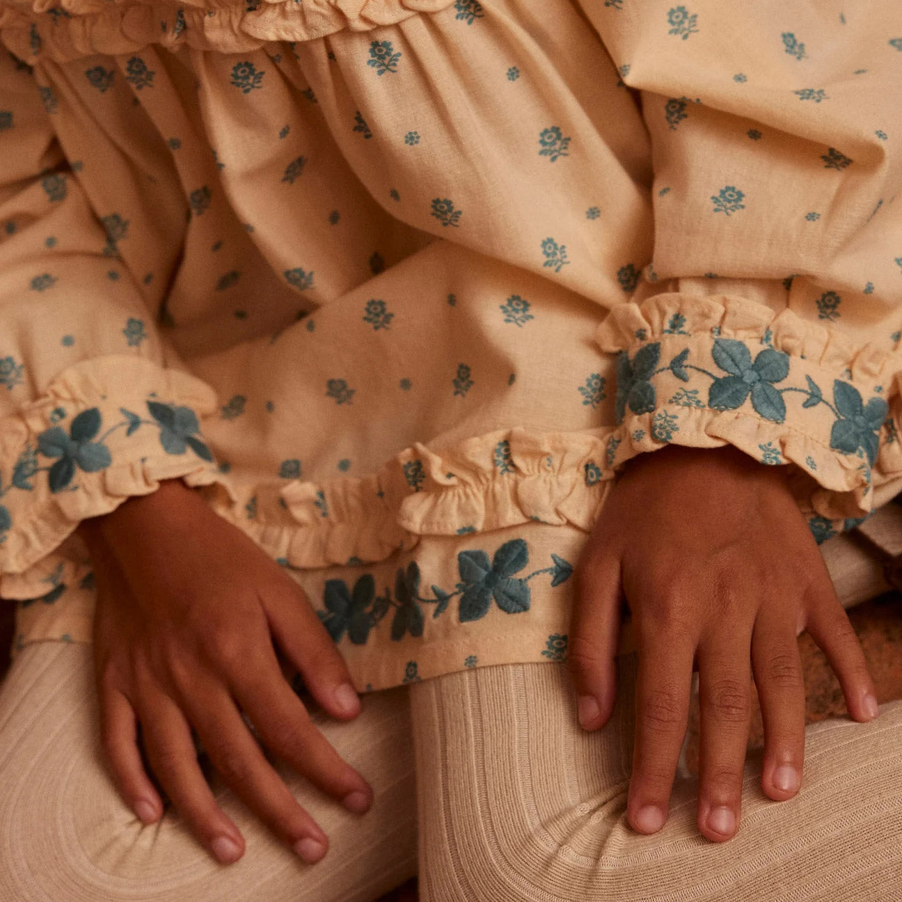 Cotton Pernille Dress - Meadow Calico Cashew – MamaOwl