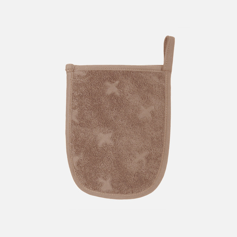 Cotton Bath Gloves - Walnut - Set of 3