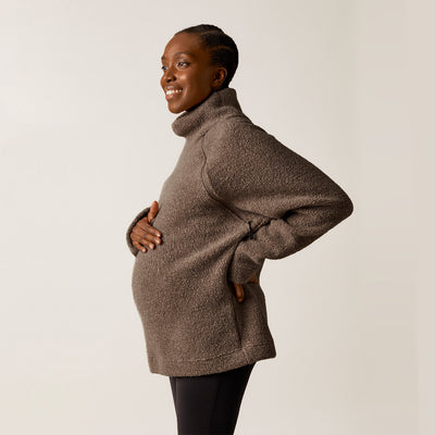 Wool Maternity Sweater - Brown Grey Melange